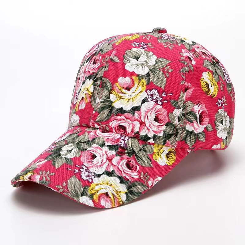 Small floral cloth peony cloth baseball cap cap duck bill hat