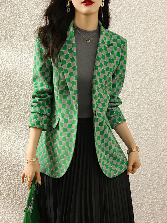 Small suit, houndstooth suit, fashionable and high-end jacket