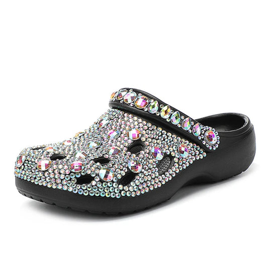 Women Summer Luxury Slippers Rhinestone Decoration Sandals Beach Slides Flip Flop Soft Fashion Casual Shoes