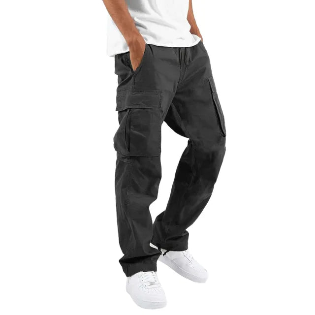 New straight casual workwear pants with drawstring and multiple pockets for casual wear